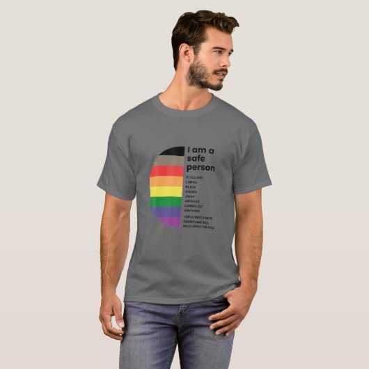 LGBT Ich bin eine sichere Person für Frauen und Mä T-Shirt (Vorne ganz)