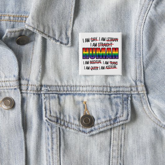 LGBT Ich bin schwul, ich bin menschlich Button (Beispiel)
