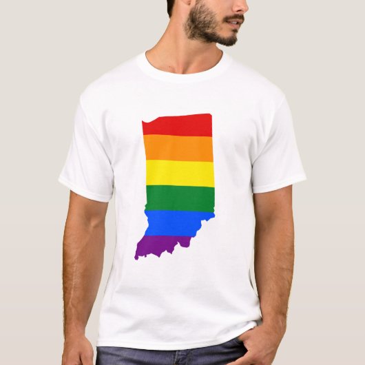 LGBT Indiana, T - Shirt der US-Staatsflagge (Vorderseite)