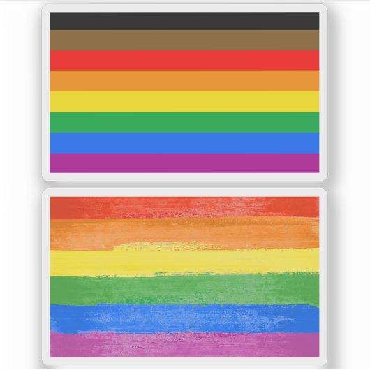 LGBT INKLUSIVE PRIDE (Farbenstolz) Aufkleber (Vorderseite)