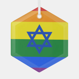 LGBT Israel-Flagge Ornament Aus Glas