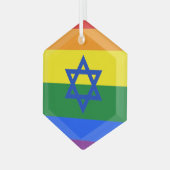 LGBT Israel-Flagge Ornament Aus Glas (Vorderseite Links)