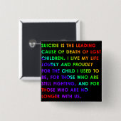 LGBT Jugend-Selbstmord Button (Vorne & Hinten)