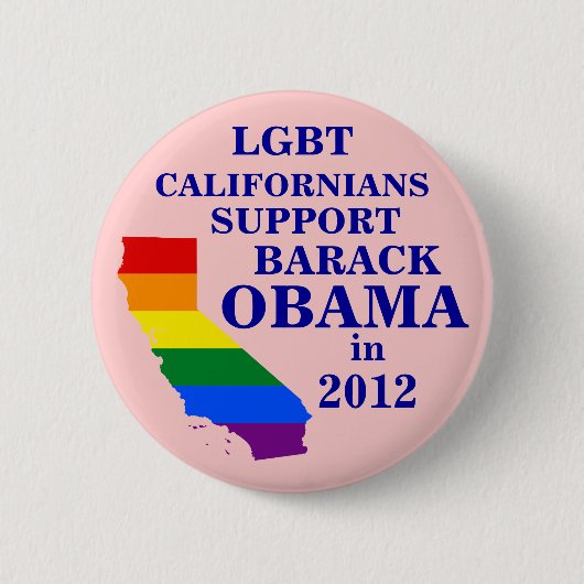 LGBT Kalifornier für Obama 2012 Button (Vorderseite)