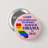 LGBT Kalifornier für Obama 2012 Button (Vorne & Hinten)