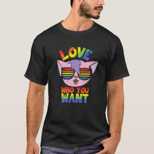 LGBT-Katze mit Brille - stolze LGBTQ - Liebe, die  T-Shirt
