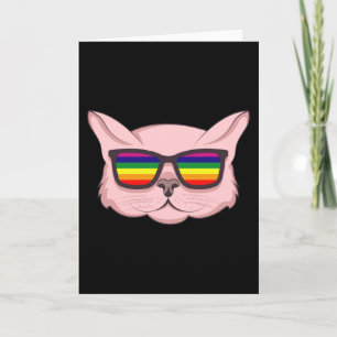 LGBT-Katze mit Sonnenbrille LGBT-Pride Monat LGBTQ Karte