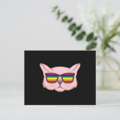 LGBT-Katze mit Sonnenbrille LGBT-Pride Monat LGBTQ Postkarte (Stehend Vorderseite)