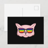 LGBT-Katze mit Sonnenbrille LGBT-Pride Monat LGBTQ Postkarte (Vorne/Hinten)
