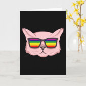 LGBT-Katze mit Sonnenbrille LGBT-Stolz Monat LGBTQ Karte (Gelbe Blume)