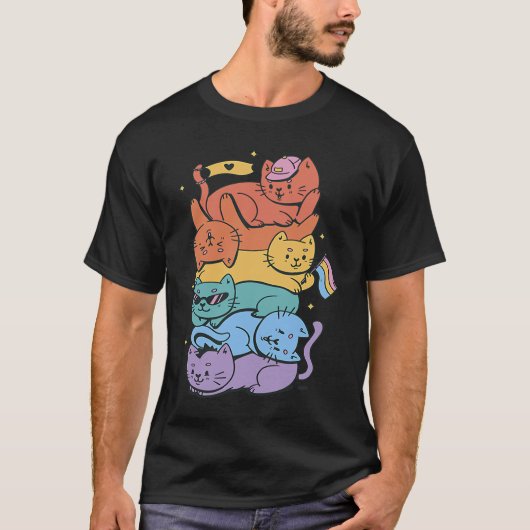 LGBT-Katzen unterstützen Pride T-Shirt (Vorderseite)