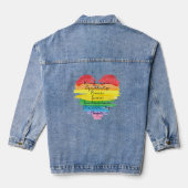 LGBT+ Kindness Peace Equality Liebe Inklusive Tauc Jeansjacke (Rückseite)