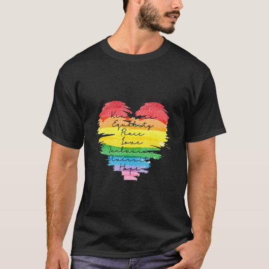 LGBT+ Kindness Peace Equality Love Inclusion Diver T-Shirt (Vorderseite)