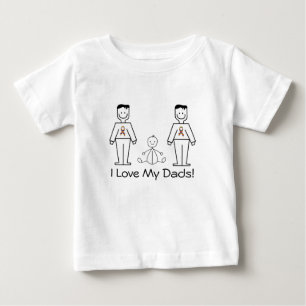 LGBT kundengerechte 2 Väter u. ein Baby T-shirt