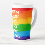 LGBT-Latte-Tasse mit Regenbogenflagge - Kaffeecup Milchtasse (Rechte Ecke)