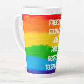 LGBT-Latte-Tasse mit Regenbogenflagge - Kaffeecup Milchtasse (Linke Ecke)