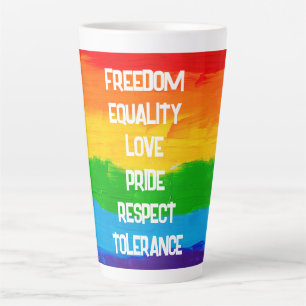 LGBT-Latte-Tasse mit Regenbogenflagge - Kaffeecup Milchtasse