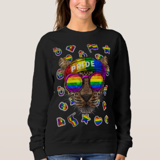 Lgbt Leopard Gay Pride Month Farm Animal Rainbow L Sweatshirt