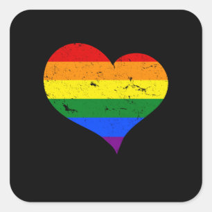 LGBT - Lesbian Gay Bisexual Transgender Heart Quadratischer Aufkleber