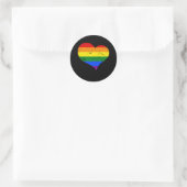 LGBT - Lesbian Gay Bisexual Transgender Heart Runder Aufkleber (Tasche)