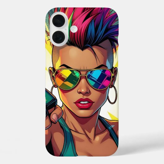 LGBT Lesbian Mohawk Pop Uppercut Art Case-Mate iPhone Hülle (Rückseite)