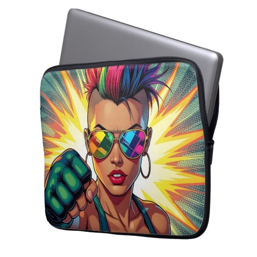 LGBT Lesbian Mohawk Pop Uppercut Art Laptopschutzhülle (Vorderseite Links)