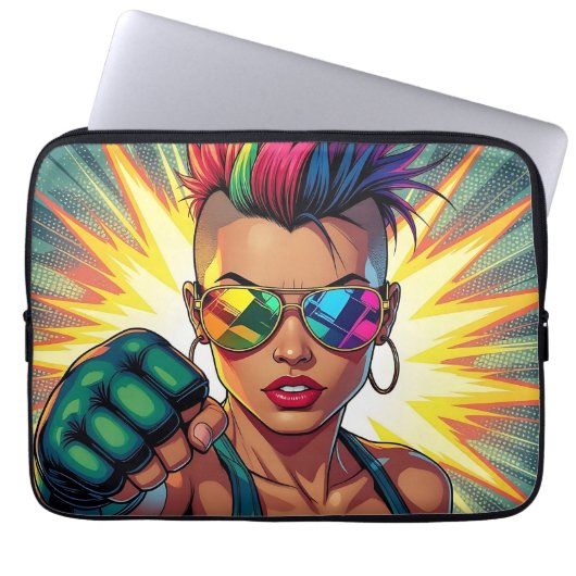 LGBT Lesbian Mohawk Pop Uppercut Art Laptopschutzhülle (Vorderseite)