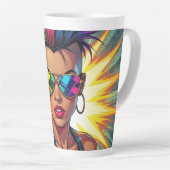 LGBT Lesbian Mohawk Pop Uppercut Art Milchtasse (Rechte Ecke)