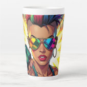 LGBT Lesbian Mohawk Pop Uppercut Art Milchtasse (Vorderseite)
