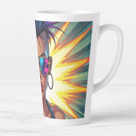 LGBT Lesbian Mohawk Pop Uppercut Art Milchtasse (Rechts)