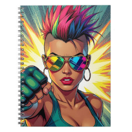 LGBT Lesbian Mohawk Pop Uppercut Art Notizblock