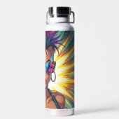 LGBT Lesbian Mohawk Pop Uppercut Art Trinkflasche (Rückseite)