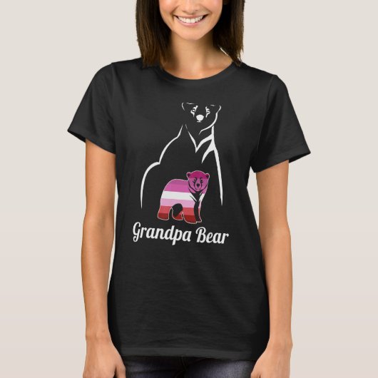 Lgbt Lesbian Opa Bear Lesbian Pride Flag Grand T-Shirt (Vorderseite)