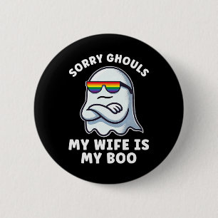 Lgbt Lesbian Pristel Halloween Ghost Women Meine E Button