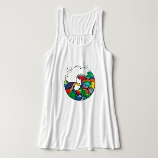 LGBT lesbische Liebe flowy racerback Behälter Tank Top (Design Vorderseite)