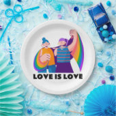 LGBT Lesbische Liebe ist Liebe Pride Girls Illustr Pappteller (Party)