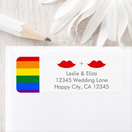 LGBT Lesbische Lippen-Rainbow-Hochzeit (Insitu)