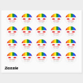 LGBT Lesbische Lippen-Rainbow-Hochzeit Runder Aufkleber (Blatt)