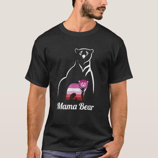 LGBT Lesbischer Pride Lesbian Mama Bear T-Shirt (Vorderseite)