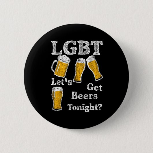 Lgbt Let's Get Beers Tonight Beer Saying Funny Gra Button (Vorderseite)