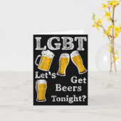 Lgbt Let's Get Beers Tonight Beer Saying Funny Gra Karte (Gelbe Blume)
