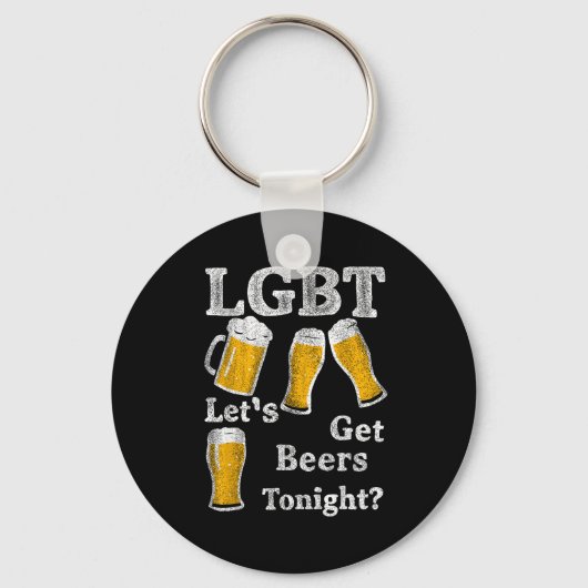 Lgbt Let's Get Beers Tonight Beer Saying Funny Gra Schlüsselanhänger (Vorderseite)