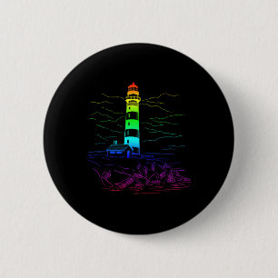Lgbt Leuchtturm Homoual Bootfahren Meer Regenbogen Button