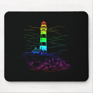 Lgbt Leuchtturm Homoual Bootfahren Meer Regenbogen Mousepad