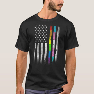 LGBT LGBTQ (American Flag Rainbow Homosexuelle Rig T-Shirt