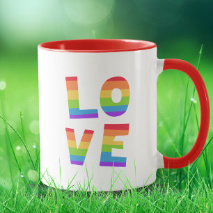 LGBT LGBTQ Gay Colorful Rainbow LIEBE IST LIEBE Qu Tasse