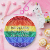 LGBT LGBTQ+-Gay Pride mit Regenbogenfarben Pappteller (Party)