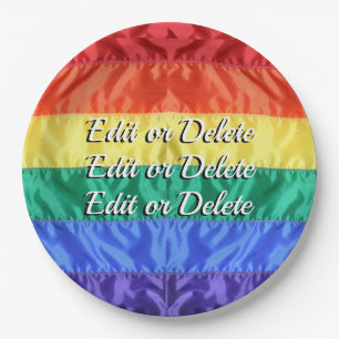 LGBT LGBTQ+-Gay Pride mit Regenbogenfarben Pappteller