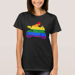 Lgbt Lgbtq Gay Pride Motorrad Stunt Lgbt Flag RM T-Shirt
