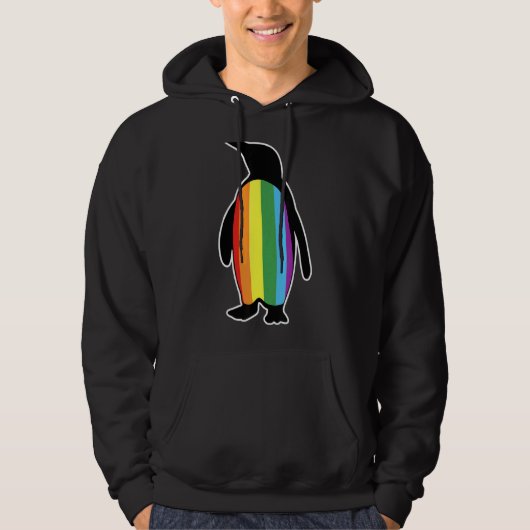 Lgbt Lgbtq Gay Pride Rainbow Flag Pinguin Hoodie (Vorderseite)
